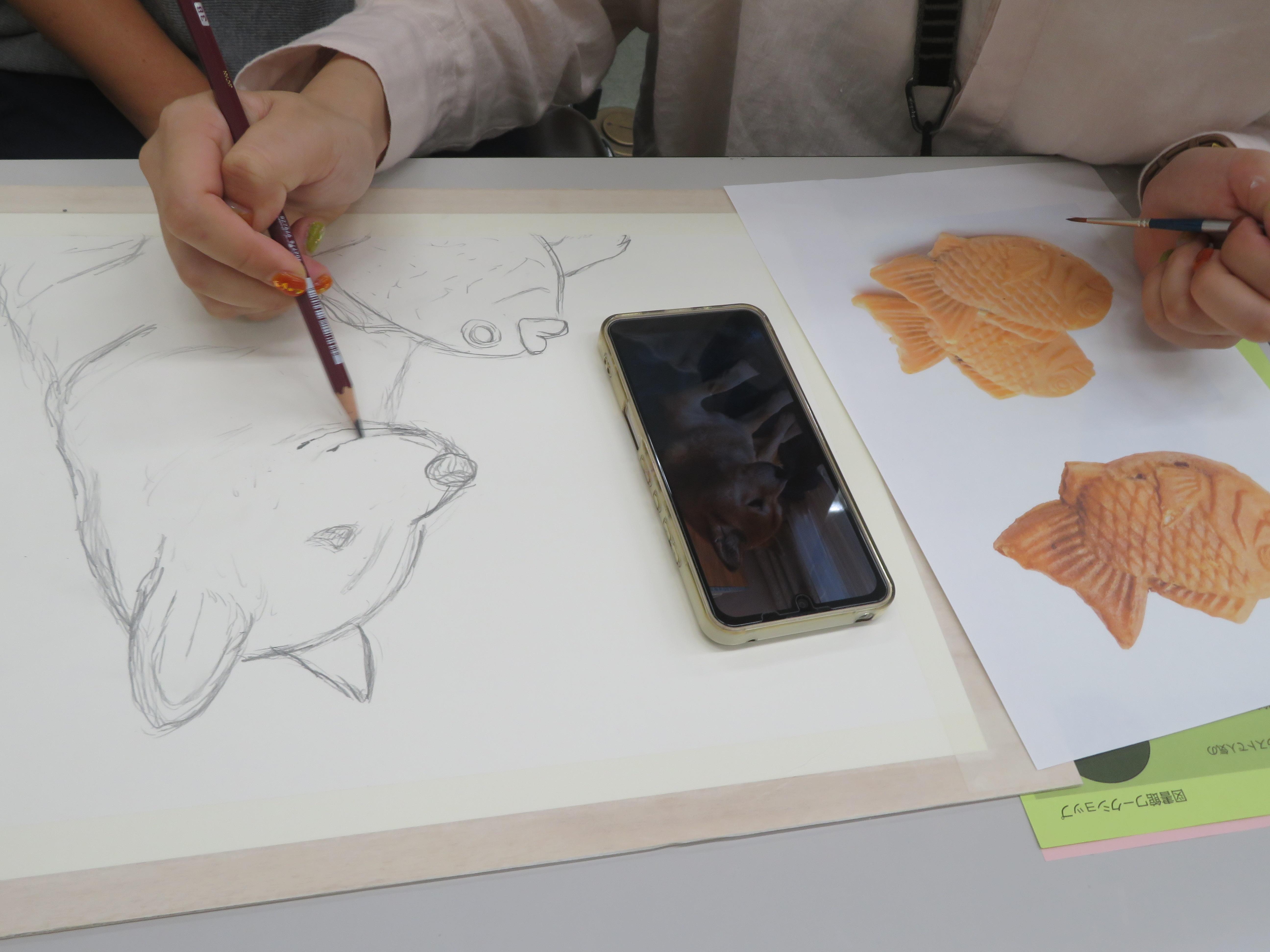 3B鉛筆で下描き